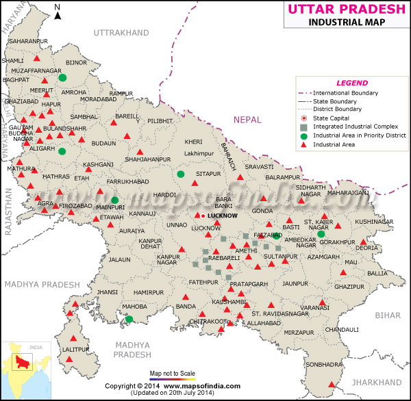 Industries Map of Uttar Pradesh