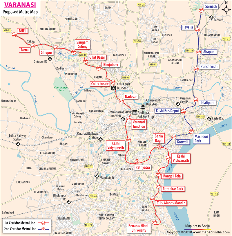 Varanasi Metro Map