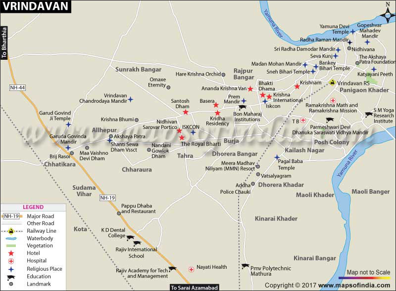 City Map of Vrindavan