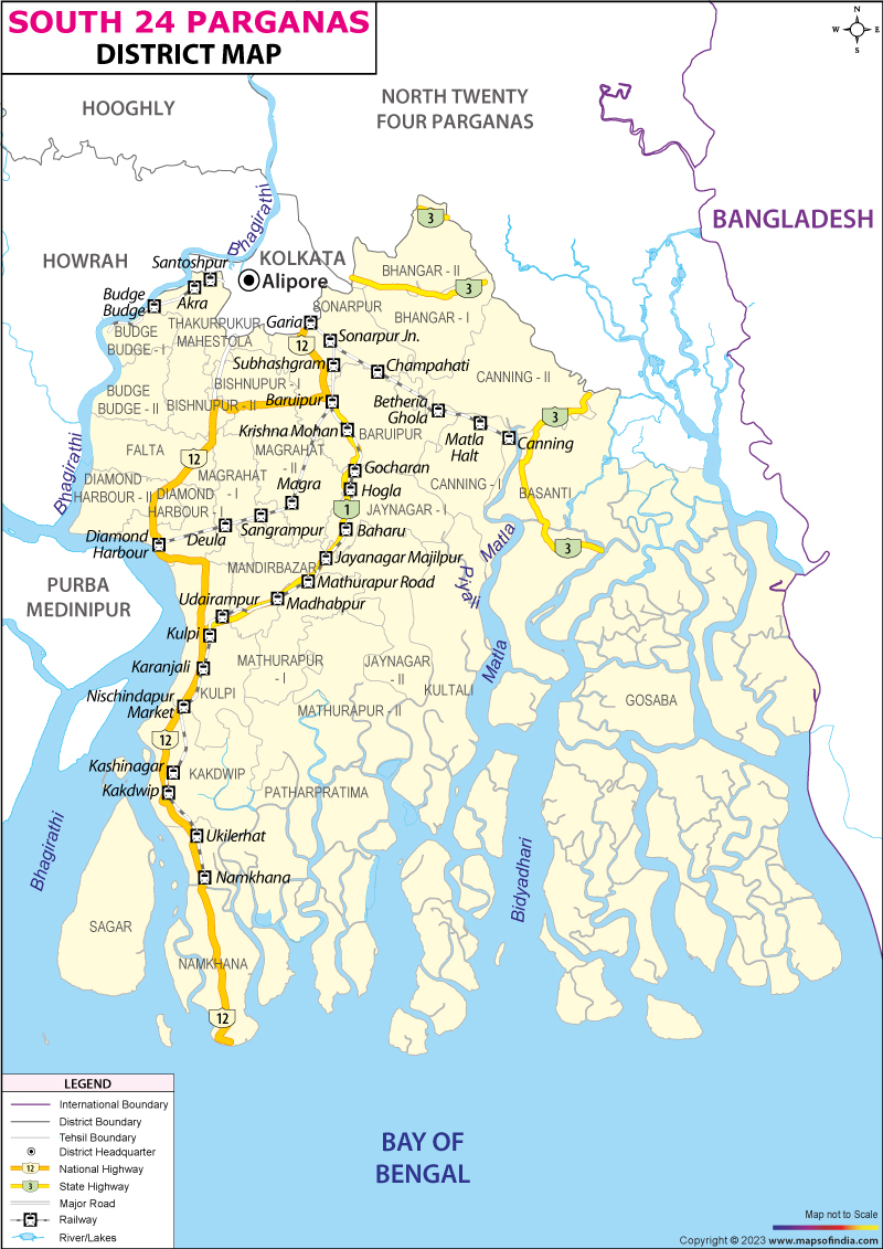 District Map of South 24-Parganas