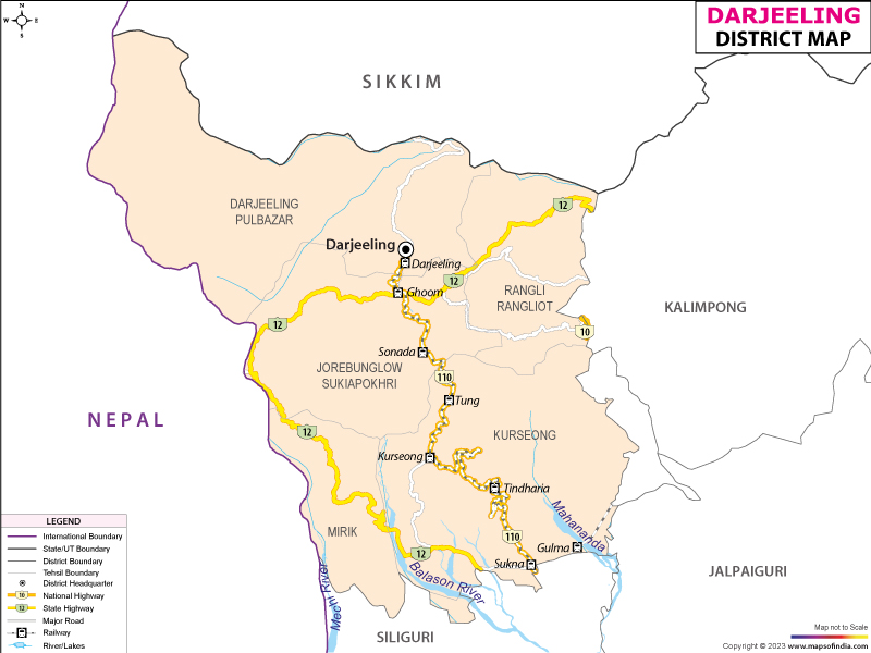 District Map of Darjeeling