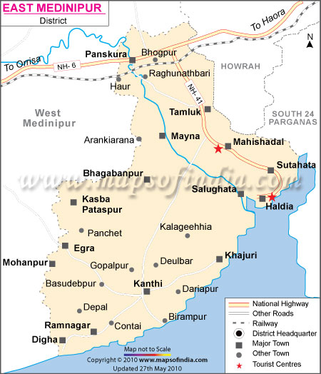 East Midnapur District Map