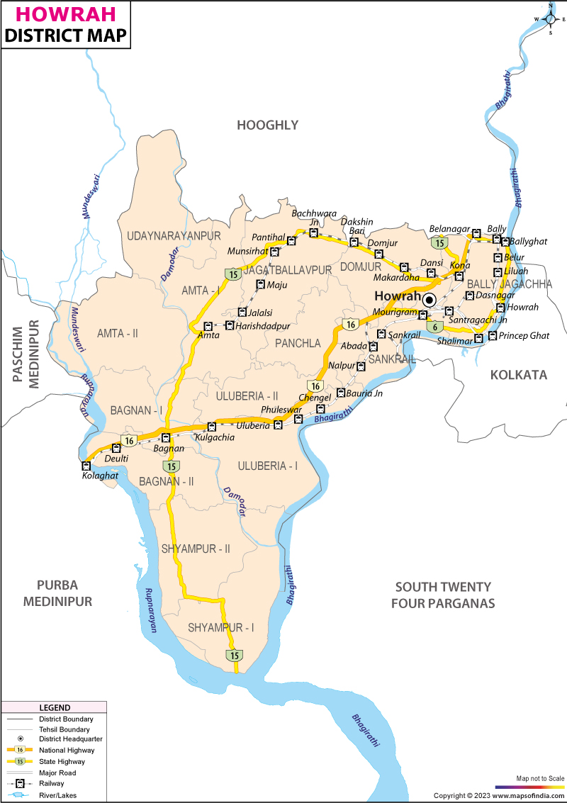 District Map of Howrah