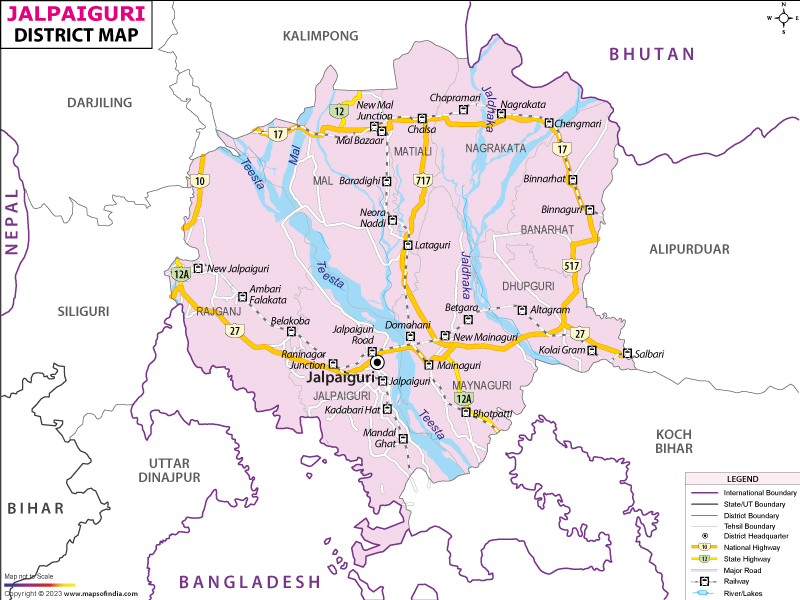 District Map of Jalpaiguri