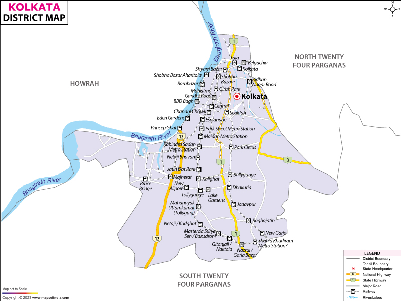 District Map of Kolkata