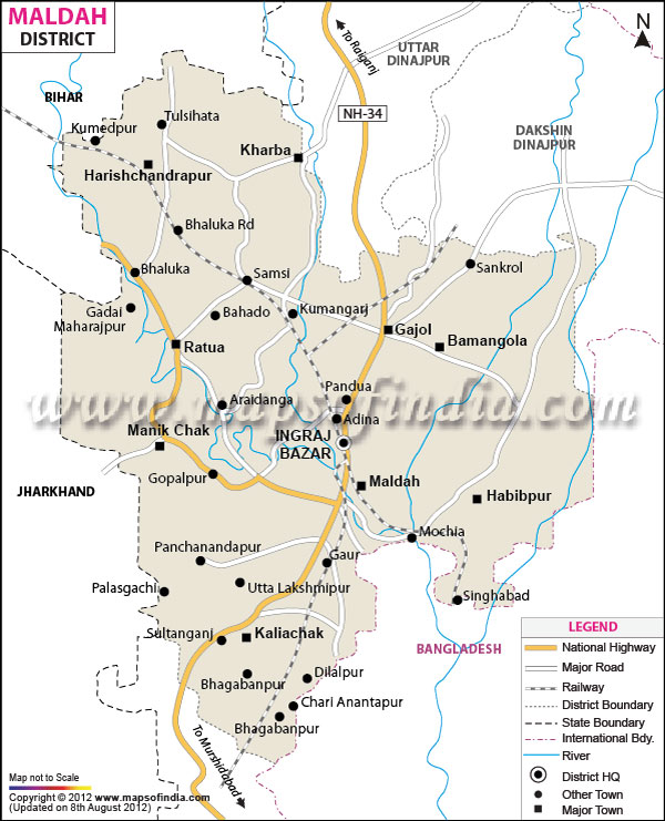 District Map of Malda