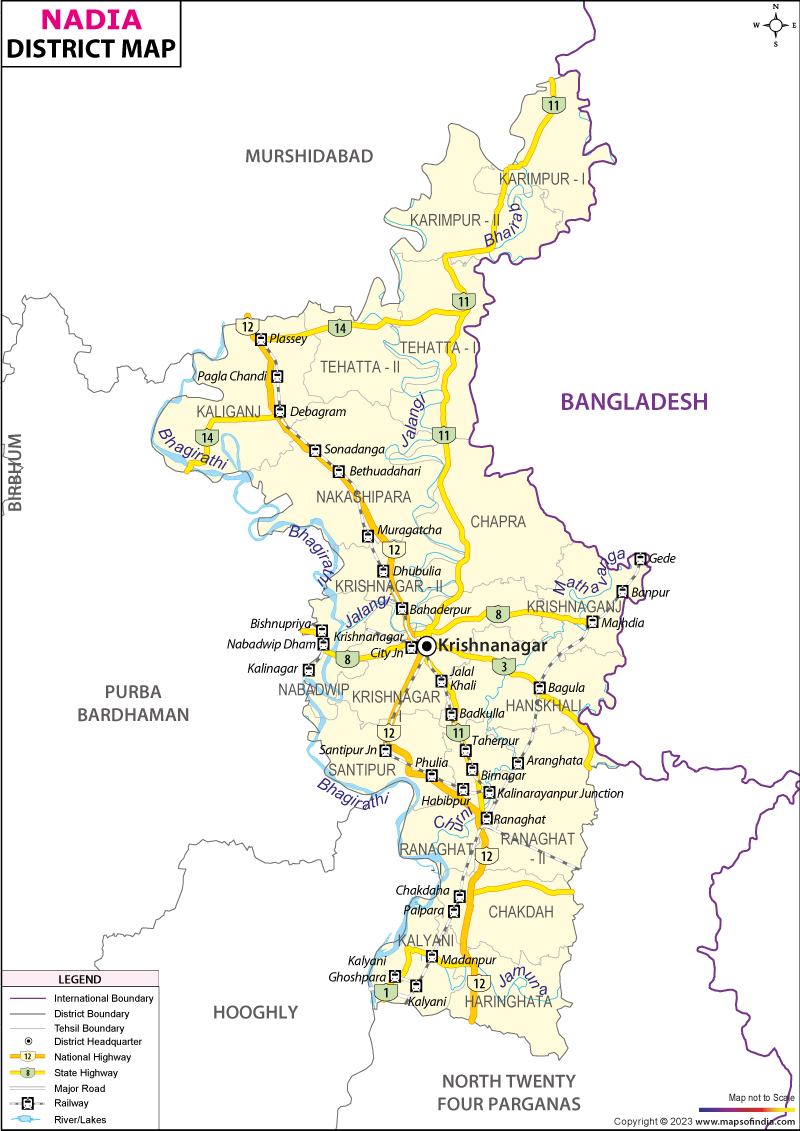 Nadia District Map