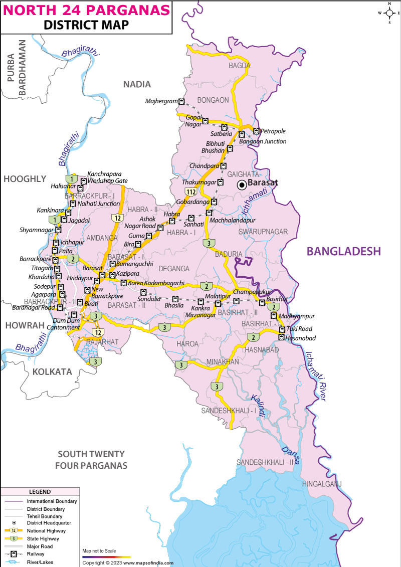 District Map of North 24-Parganas