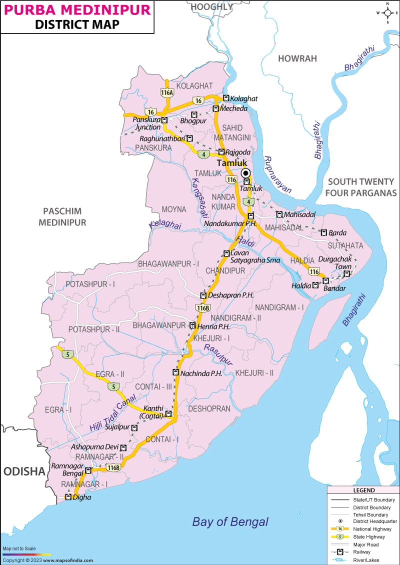 District Map of Purba Medinipur