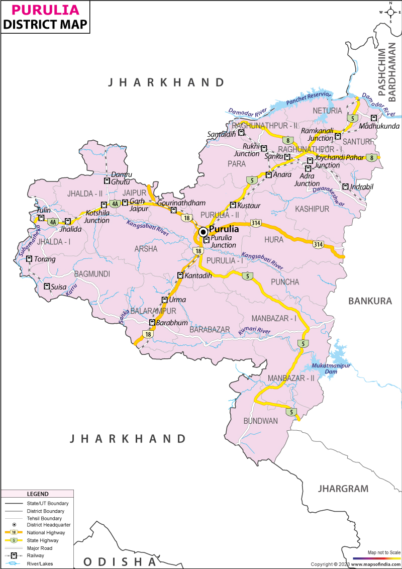 purulia tourism map