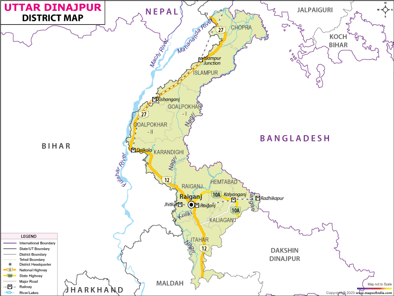 District Map of Uttar Dinajpur