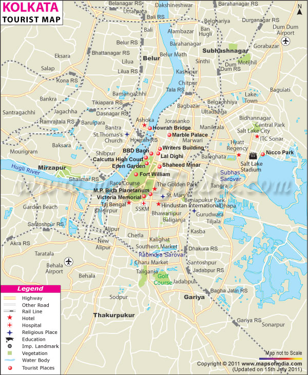 Tourist Map of Kolkata