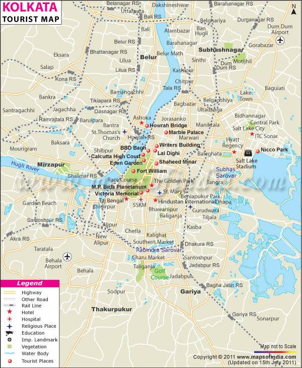 kolkata tour places map