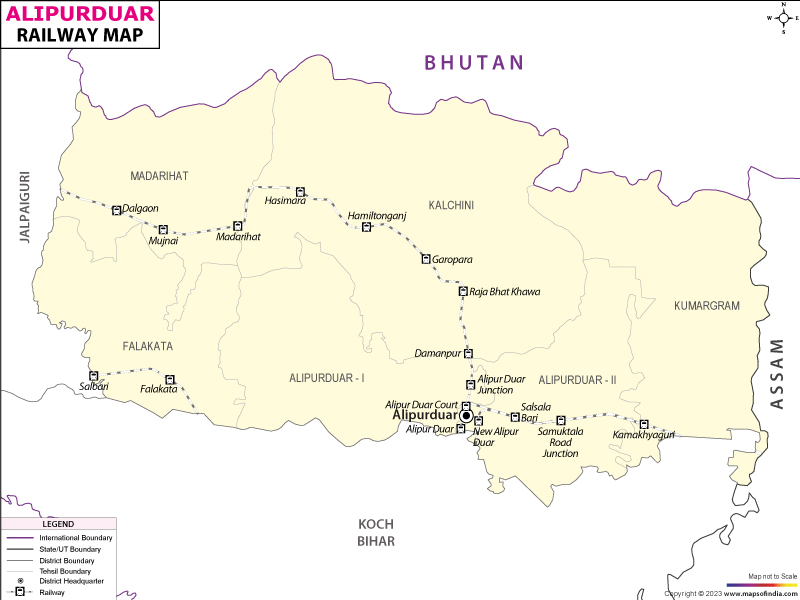 Railway Map of Alipurduar