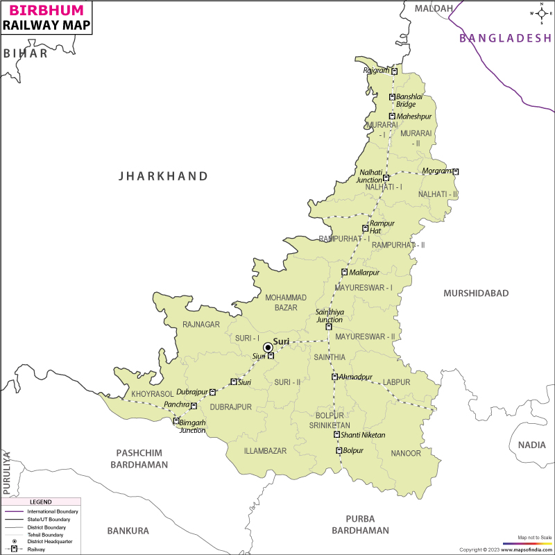 Railway Map of Birbhum