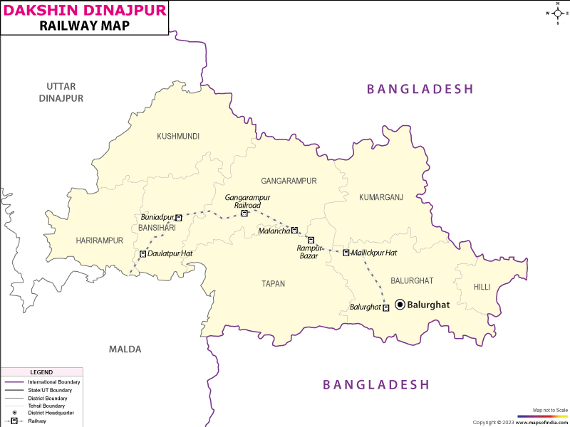 Railway Map of Dakshin Dinajpur