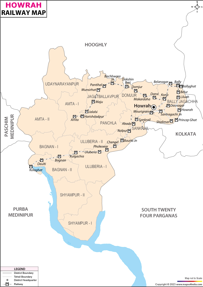 Railway Map of Haora
