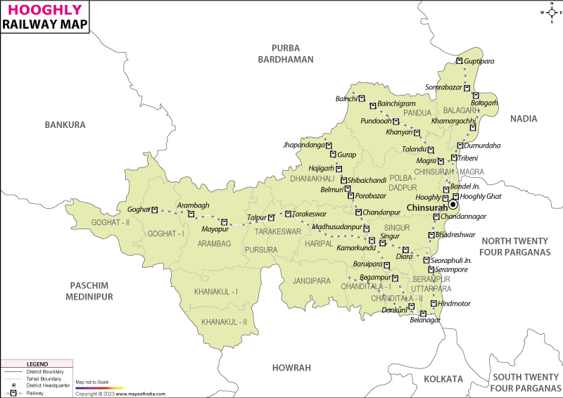 Railway Map of Hugli