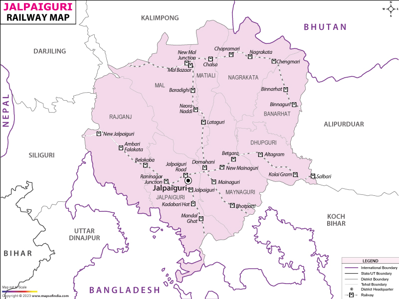 Railway Map of Jalpaiguri