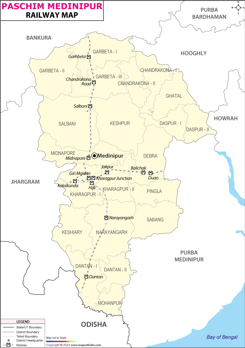 Railway Map of Paschim Medinipur