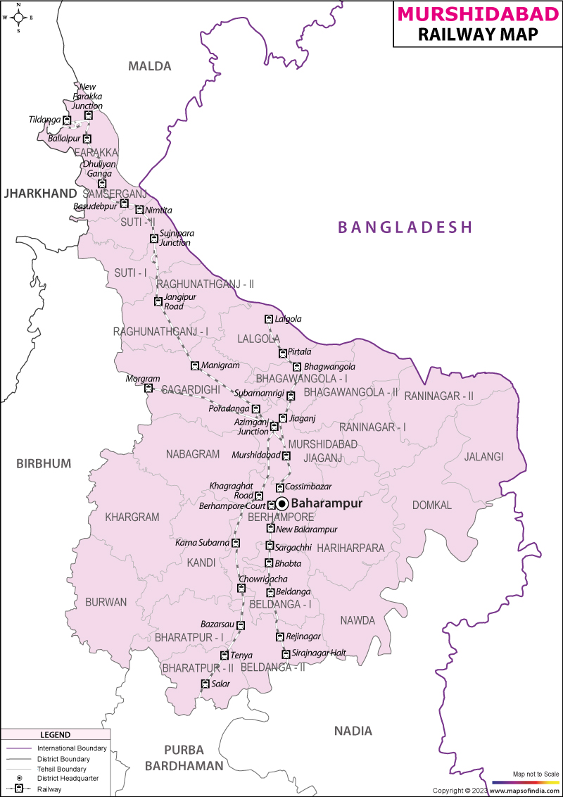 Railway Map of Murshidabad