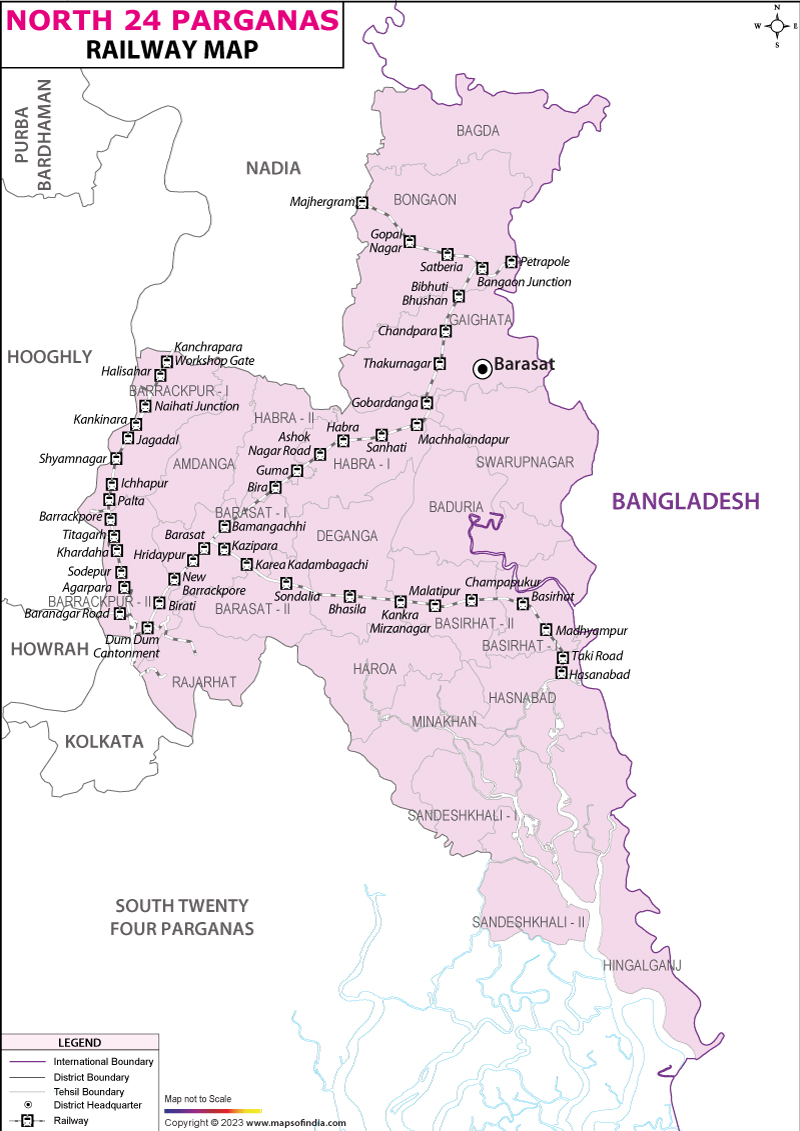 Railway Map of North 24-Parganas