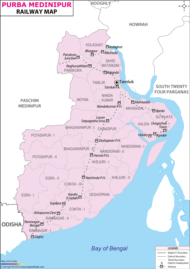 Railway Map of Purba Medinipur