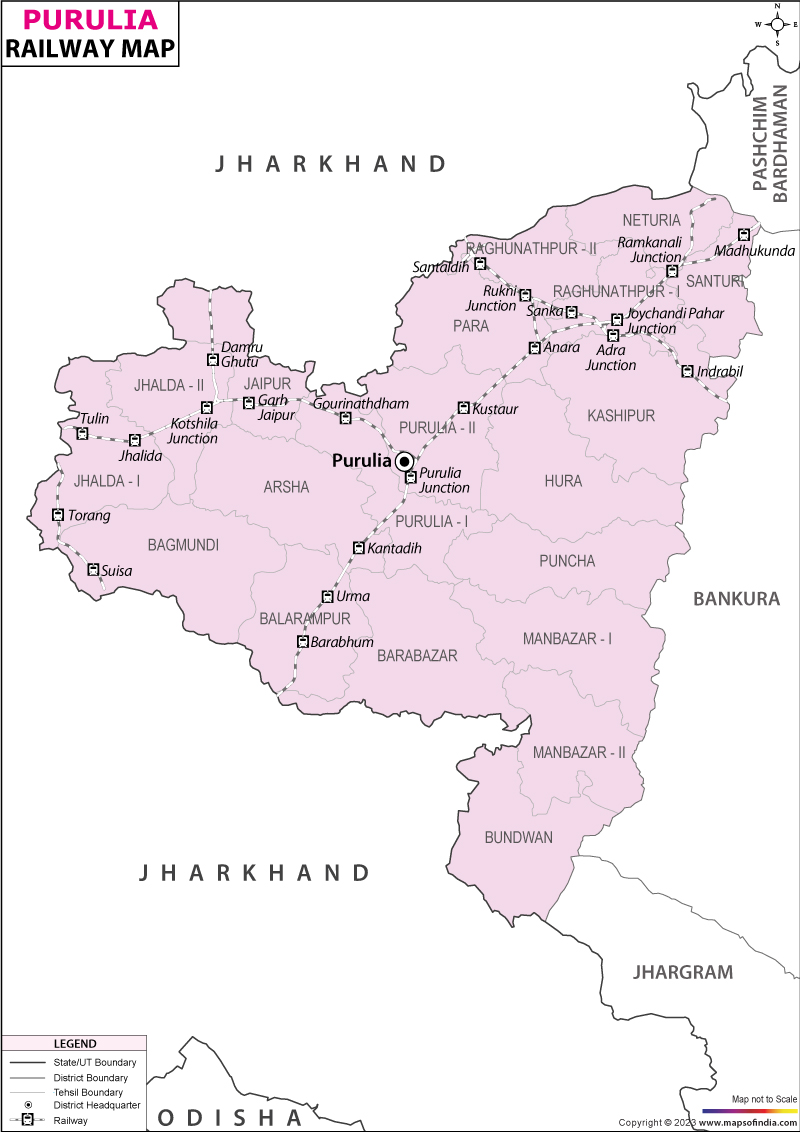 Railway Map of Puruliya