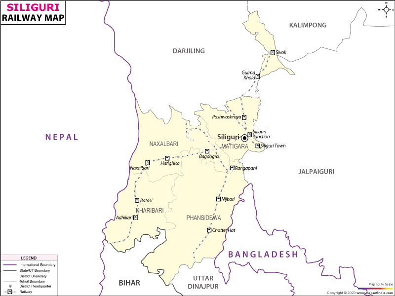 Railway Map of Siliguri