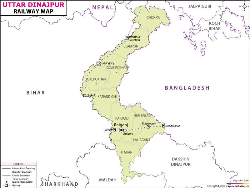 Railway Map of Uttar Dinajpur