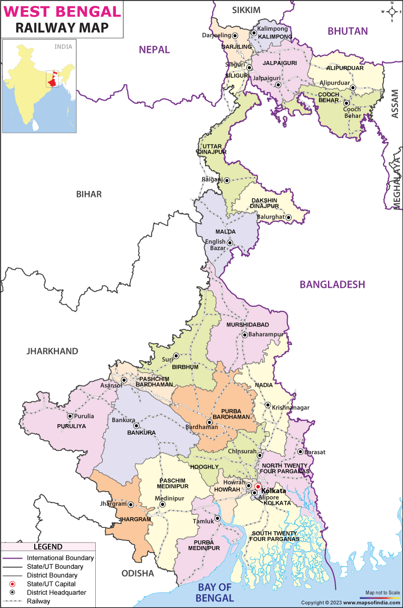 Railway Map of West Bengal
