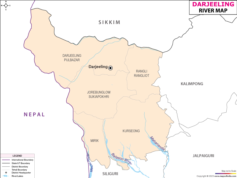 River Map of Darjeeling