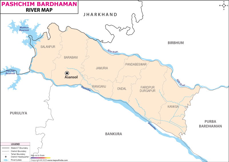 River Map of Pashchim-Bardhaman