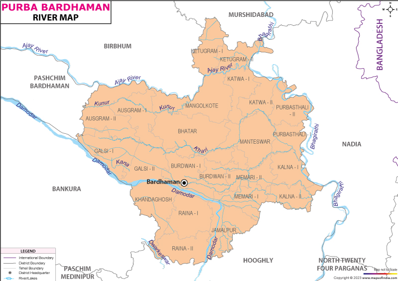 PurbaBardhaman River Map