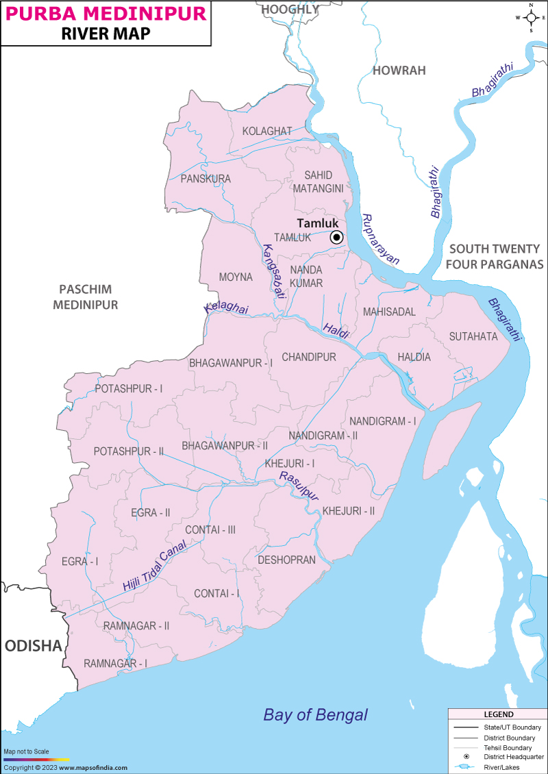River Map of Purba Medinipur