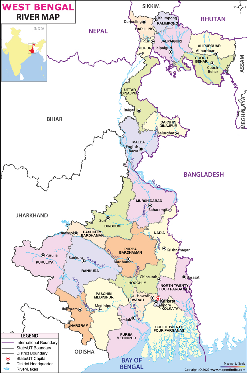 River Map of West Bengal