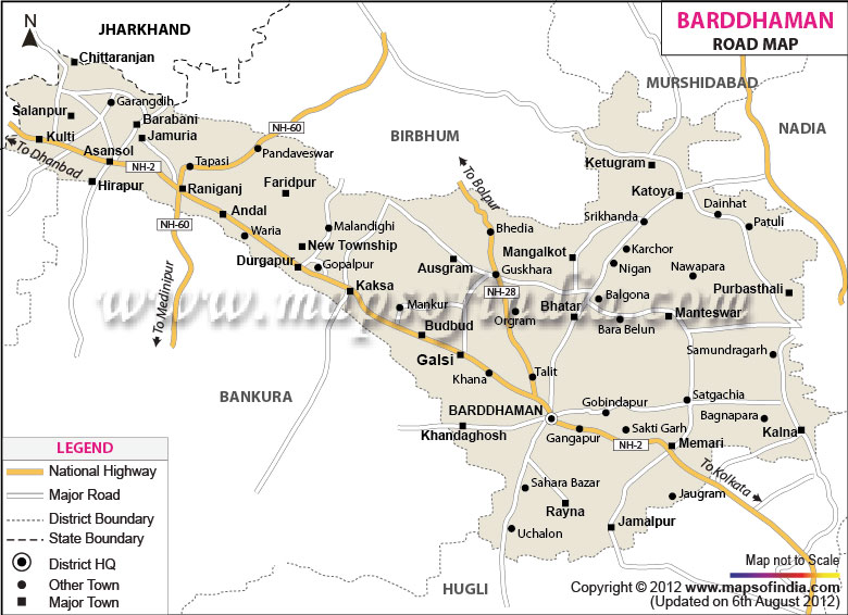 Road Map of Barddhaman