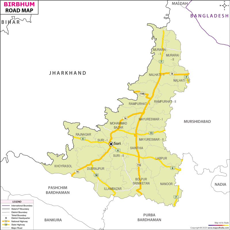 Road Map of Birbhum