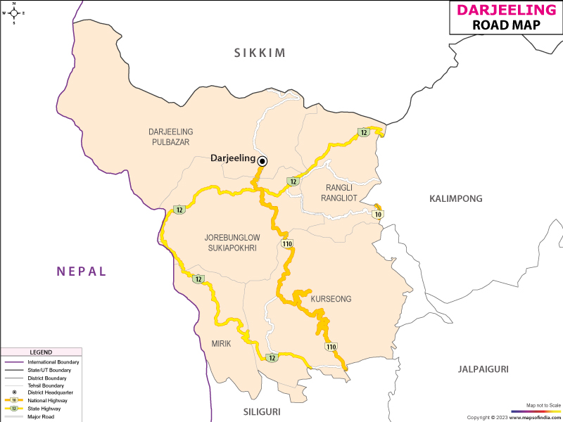 Darjeeling Road Map