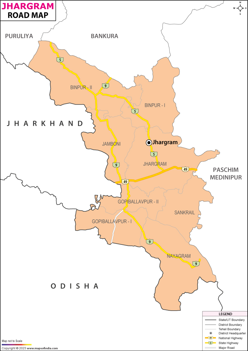 Road Map of Jhargram
