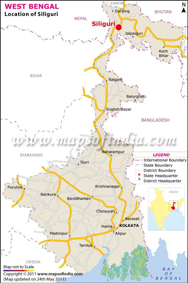 Location Map of Siliguri