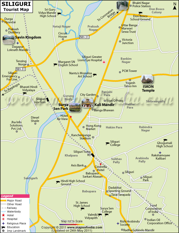 Tourist Map of Siliguri