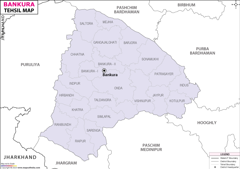 Bankura Tehsil Map, Blocks in Bankura