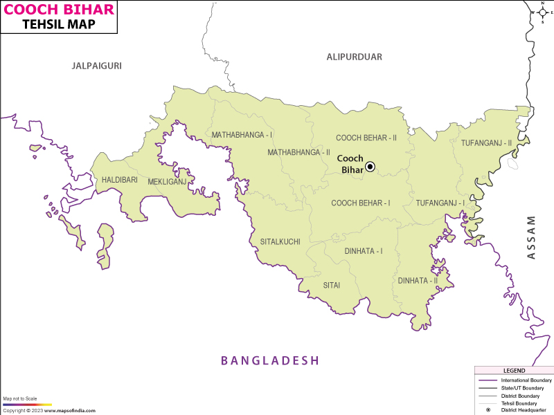 Tehsil Map of Cooch Behar