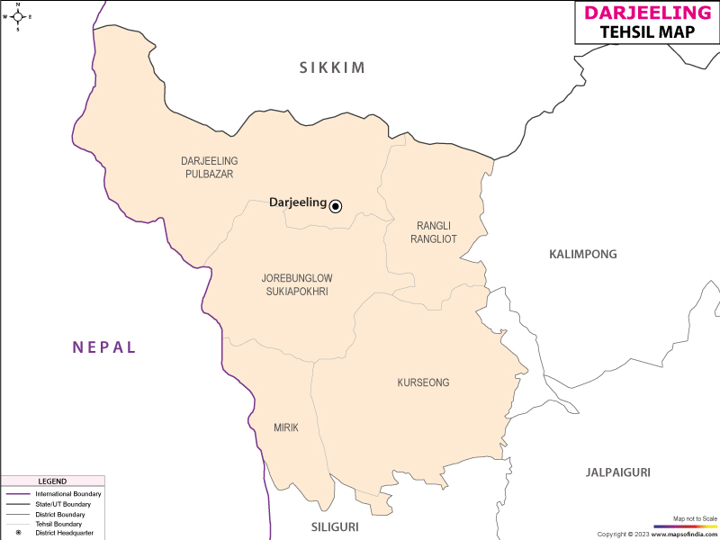 Darjeeling Tehsil Map Blocks In Darjeeling