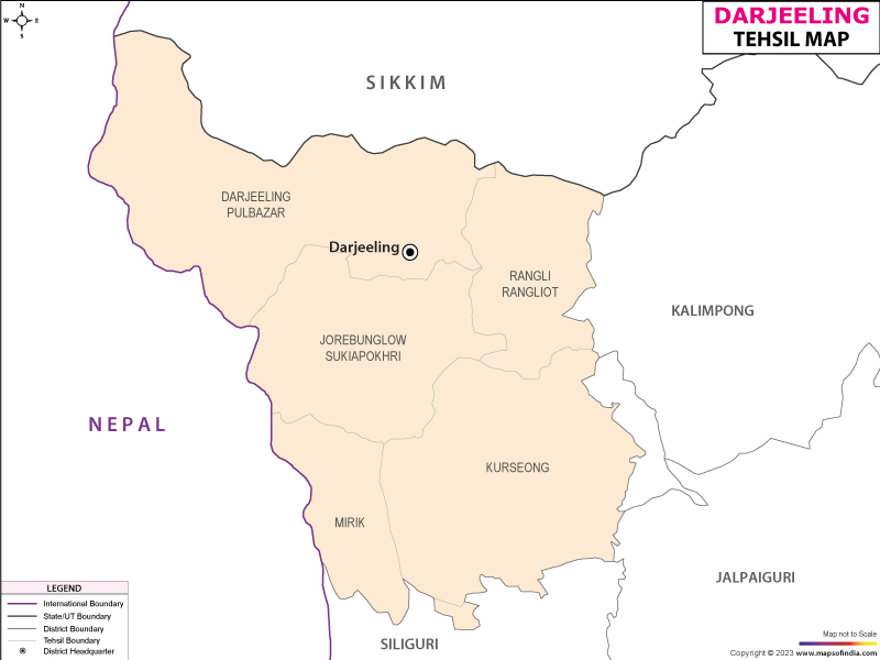 Darjiling In India Map Darjeeling Tehsil Map, Blocks In Darjeeling