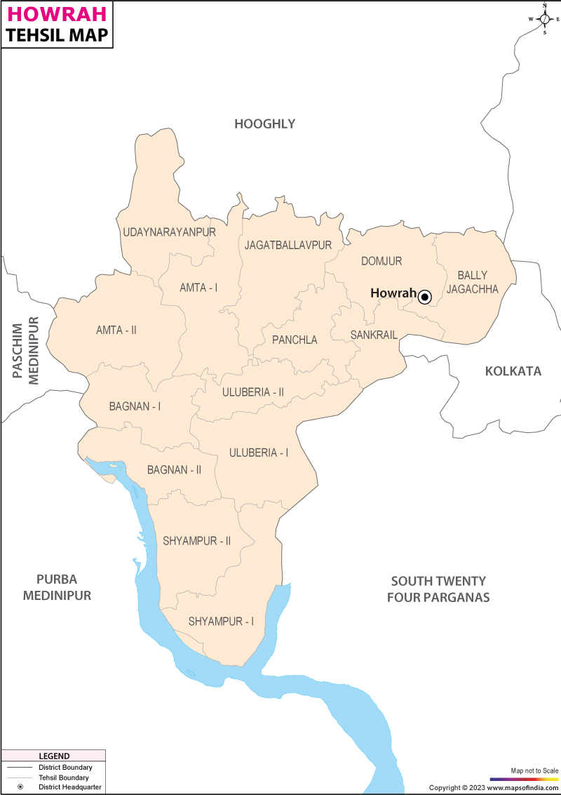 Tehsil Map of Haora