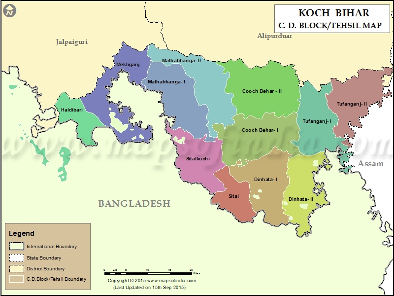 Tehsil Map of Koch Bihar