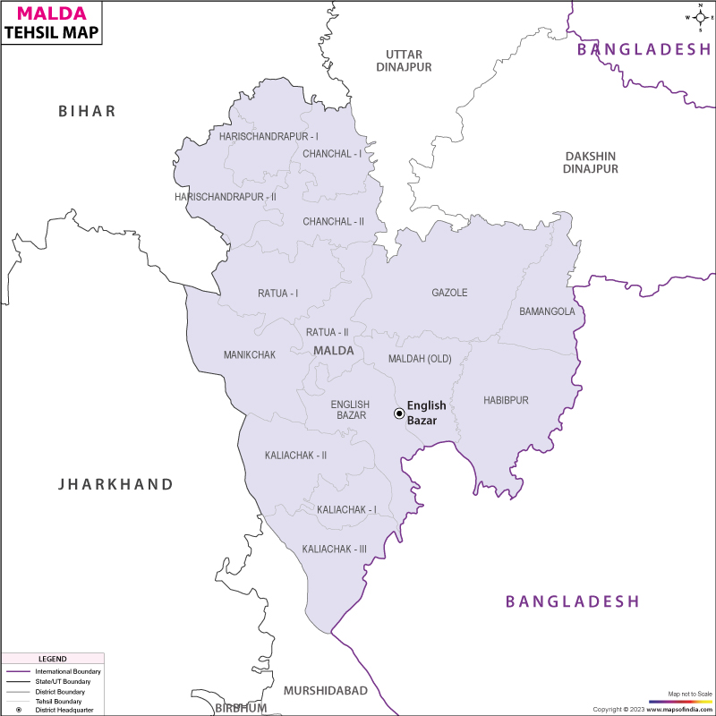 Tehsil Map of Maldah