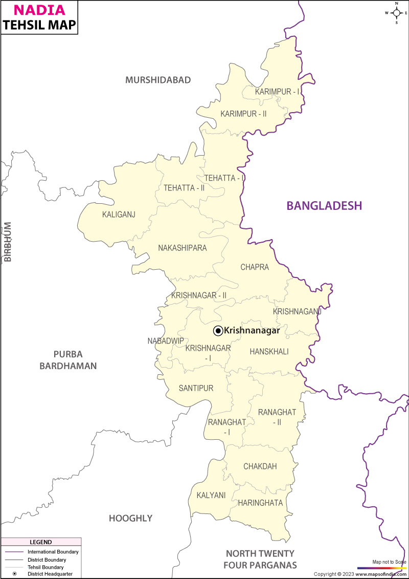 Tehsil Map of Nadia
